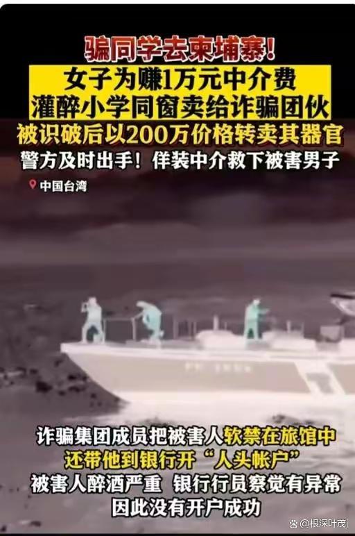 真可怕！女子灌醉小学同学卖给诈骗团伙欲200万转卖其器官！
