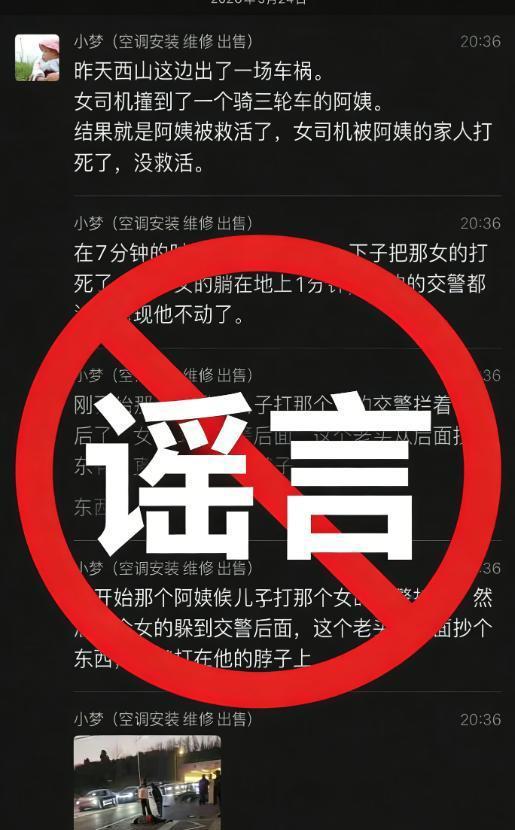 “女司机撞老人后被家属打死”系谣言