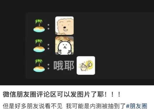 新功能！微信朋友圈评论可发表情包了
