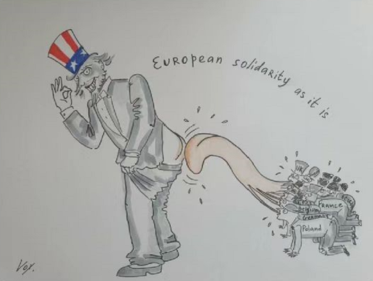  俄罗斯驻法国使馆发漫画讽刺美欧引热议 法国：无法接受