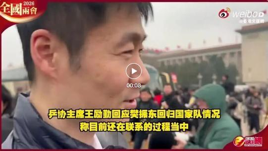 王励勤说樊振东回归问题还在联系