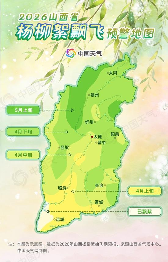 飞絮季开启！2026杨柳絮预警地图出炉 一图掌握京津冀等地始飞期