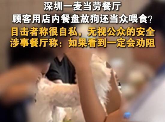 涉事麦当劳回应顾客带狗用餐