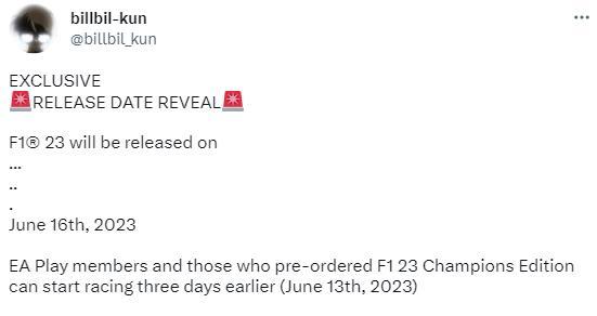 《F1 2023》将于6月16日发售