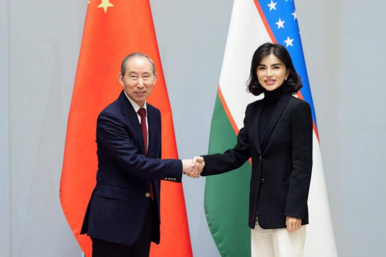 龙宇翔与乌兹别克斯坦共和国总统办公厅主任赛义达·米尔济约耶娃亲切会见