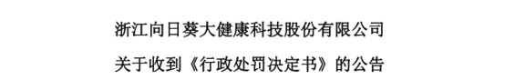 信披违规误导市场,向日葵领510万罚单,董事长董秘一并受罚