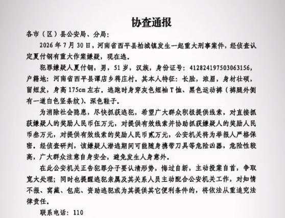 河南重大刑案嫌疑人逃窜时伤害多人 邻里纠纷酿惨剧