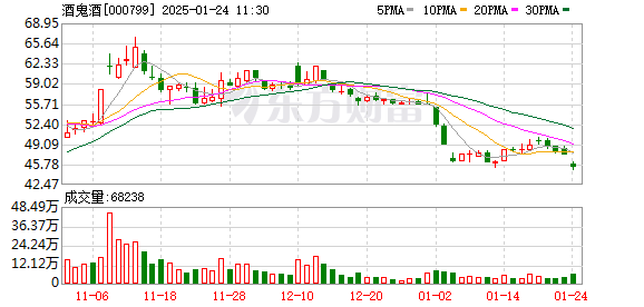 酒鬼酒下跌5.07% 2024年净利润预计大幅下降