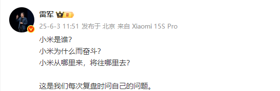 雷军复盘时问自己的问题 网友神回复