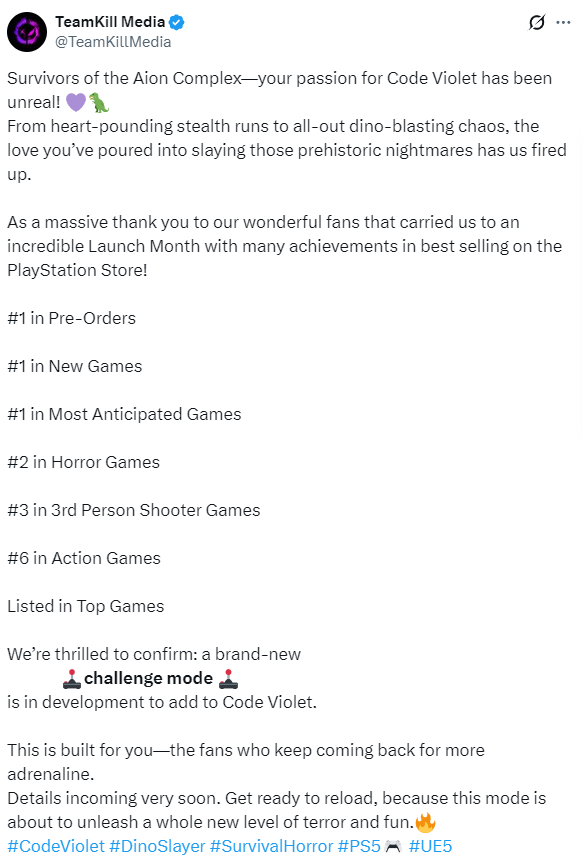 《Code Violet》口碑较差 官方：游戏卖得很好