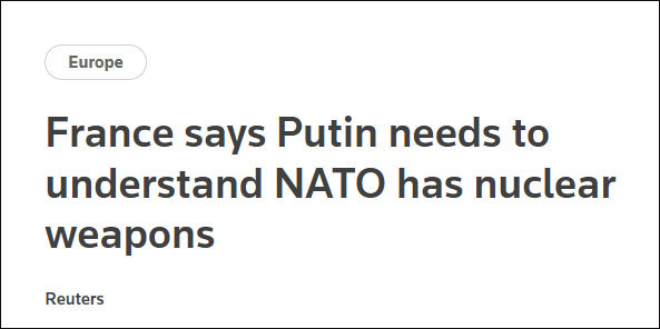 法国外长：北约也有核武器，但不会军事干预乌克兰