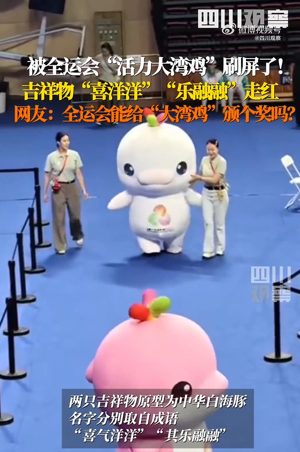 “活力大湾鸡”凭高难度动作爆红 全运会吉祥物走红网络