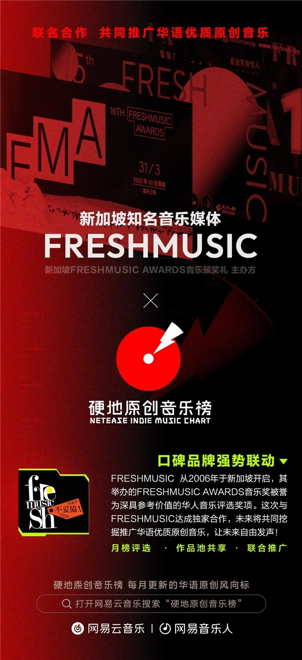 网易云音乐硬地原创音乐榜与新加坡知名媒体Freshmusic达成合作