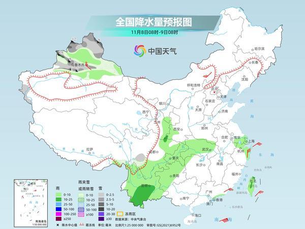 新疆局地有强降雪 阿勒泰山区需警惕不利影响