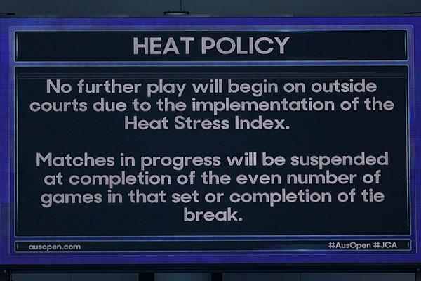 澳网比赛为避高温提前开打 应付墨尔本热浪