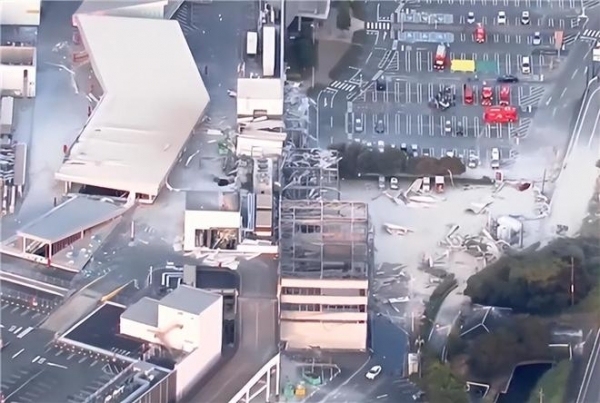 日本熊本县突发7.1级强烈地震，强震瞬间满载货车被抛起！