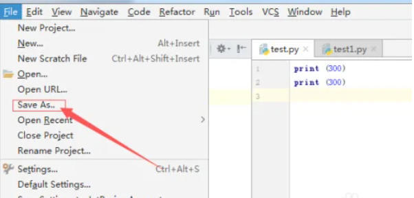 pycharm怎么另存为文件