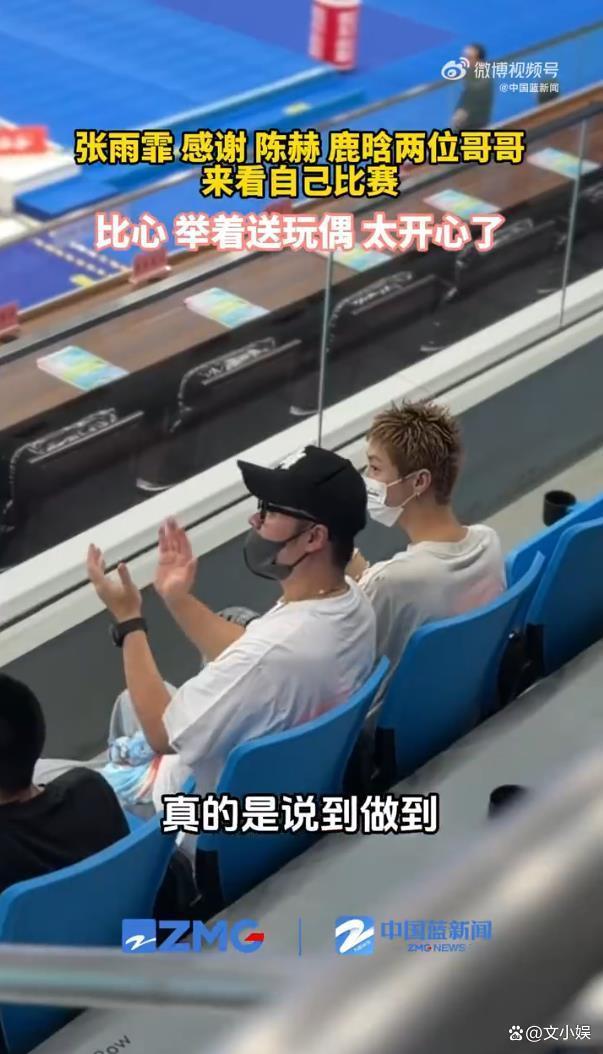 鹿晗陈赫现身赛场看张雨霏比赛 真友情温暖人心