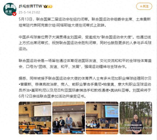 劉國梁有新身份