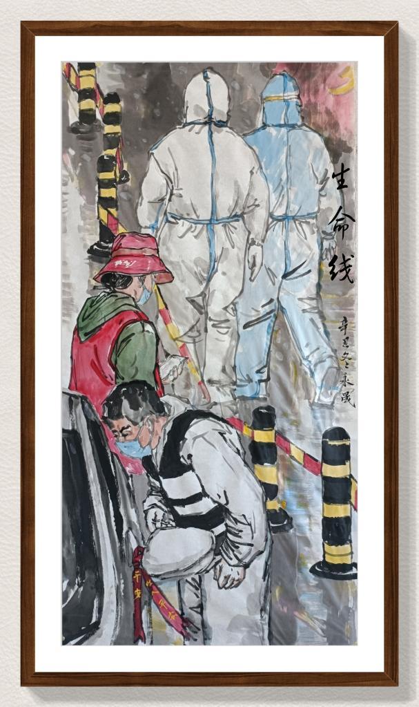 新华全媒+丨这场战疫,他用画笔勾勒“暖冬”