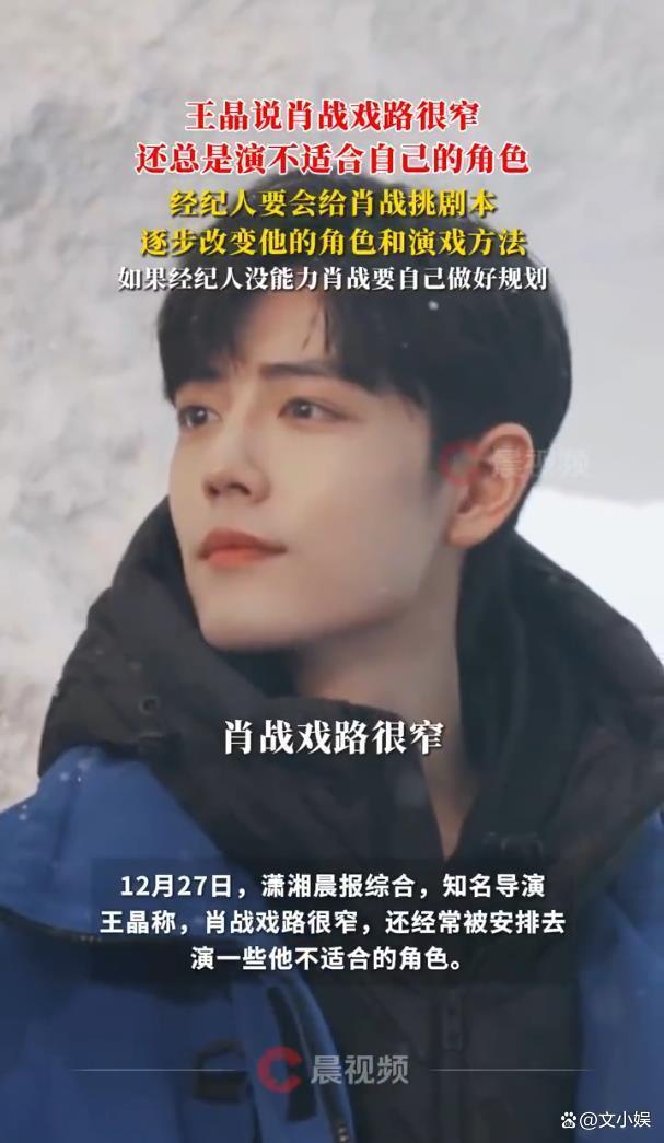 王晶建议肖战要学会挑剧本 转型之路引争议