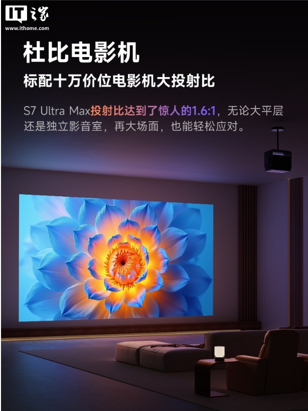 当贝 S7 Ultra Max 旗舰投影仪开售：5800CVIA 流明亮度、行业首创全链路液冷散热，15999 元