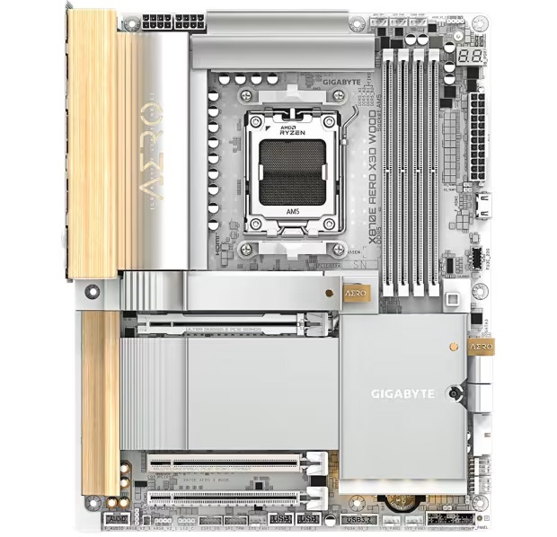 技嘉推出 X870E AERO X3D WOOD 主板：实木装饰，自带双 5Gb 网口