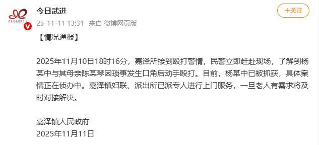 儿子暴打92岁母亲引公愤 警方已介入调查