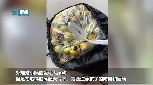 12岁男孩骑行给小姨送枣 小姨：外甥浑身湿透了，既感动又心疼