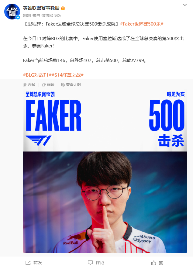 Faker 五冠大魔王 T1再度夺冠