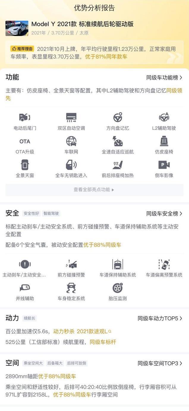 不到18万的特斯拉Model Y 2021款，白色仅3.7万公里！