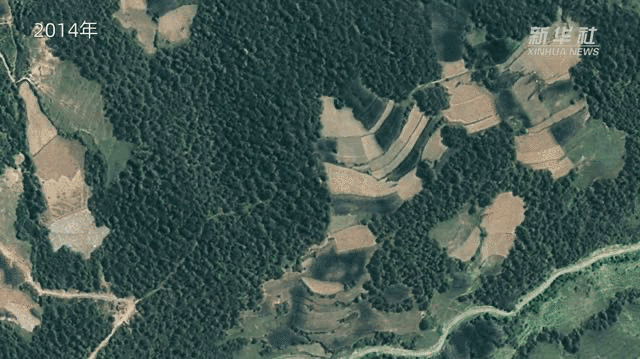 卫星记录三河村巨大变化