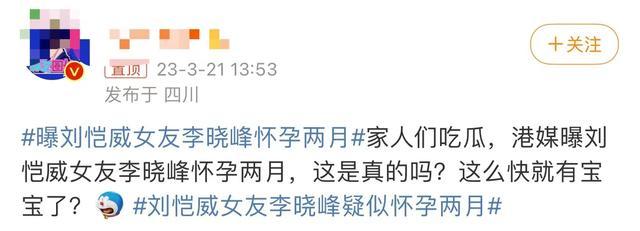 港媒曝刘恺威女友怀孕已两月，小糯米抚养权成吃瓜群众关注重点