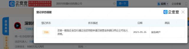 快播公司破产注销 原因为宣告破产