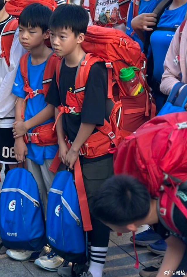 谢楠晒儿子拉练前后对比，家长的套路你永远不懂