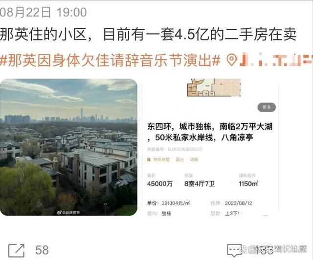 网传那英抛售北京豪宅 疑似移居国外避风头