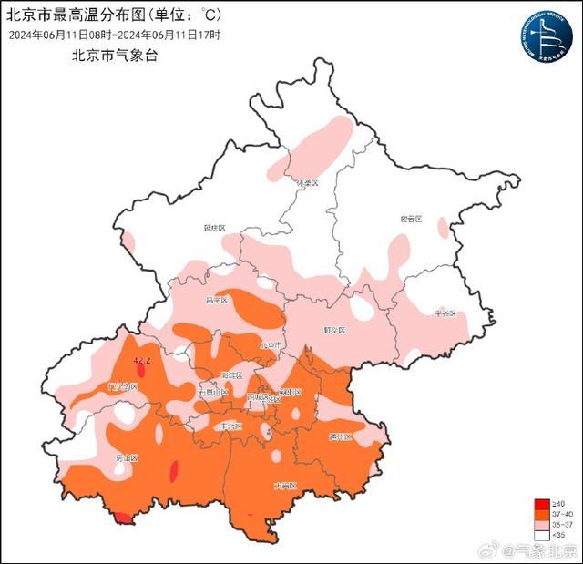 北京13个观测站气温超过40℃ 高温天气创纪录