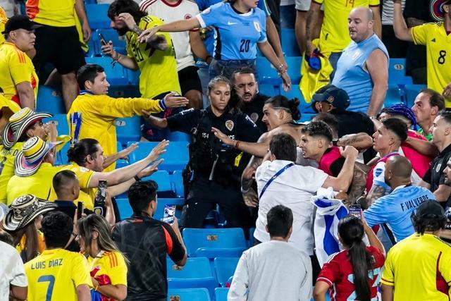 球员冲上看台与球迷群殴，美洲杯球场安保在做什么？