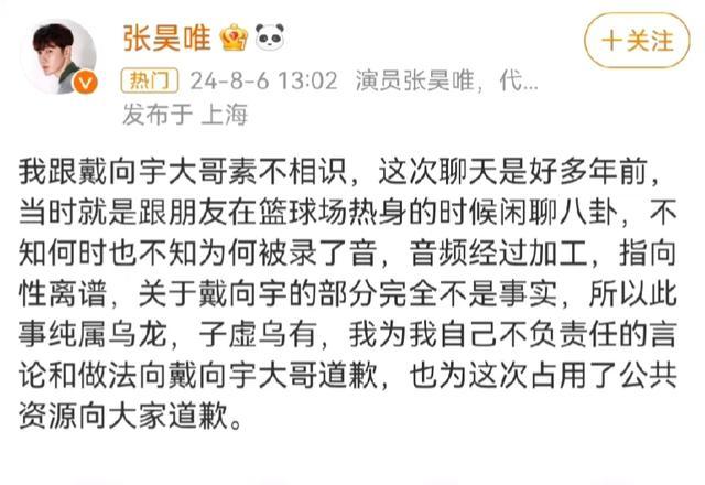 戴向宇发无犯罪记录证明 力证清白破除谣言