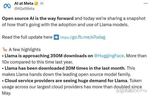 全球3.5亿下载量破纪录，Llama家族暴涨10倍，开源帝国掀AI革命 企业应用遍地开花