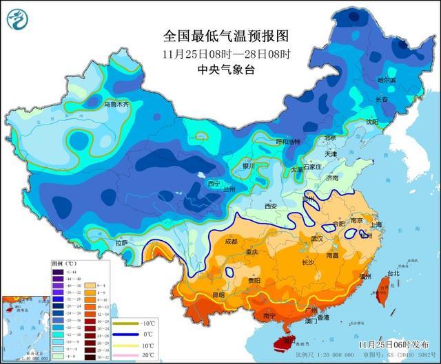 中央气象台继续发布寒潮黄色预警 多地气温骤降需防寒