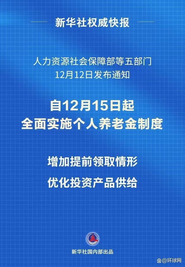 个人养老金制度今起推向全国 全国范围正式实施