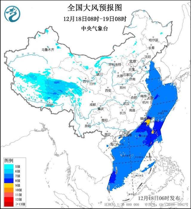 台湾海峡风力可达9级