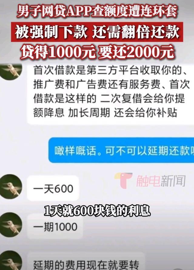 男子网贷1000元3天内需还2000元 高息陷阱再现