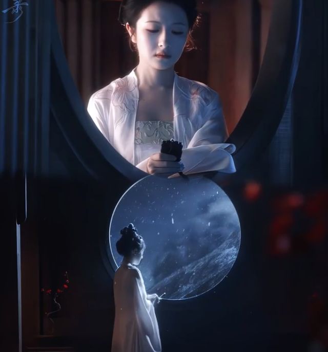 有這樣完美的鏡頭進(jìn)入古偶,，李蘭迪就像廣寒宮的嫦娥