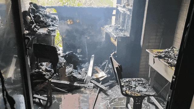 居民为晒被子出昏招效用翻车 取暖器变“炸弹”