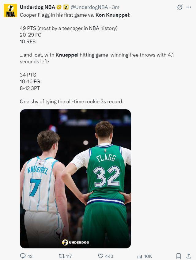 NBA史上最强少壮对决！弗拉格和克努佩尔的将来不行限量丨篮不住嘴 双星明慧夜晚