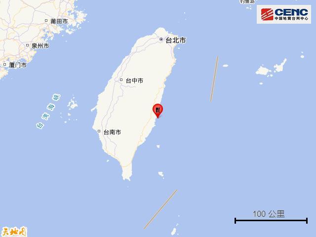 台湾台东县海域附近5.1级地震