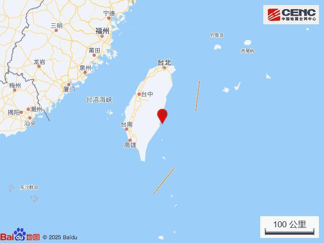 台湾台东县海域发生5.1级地震