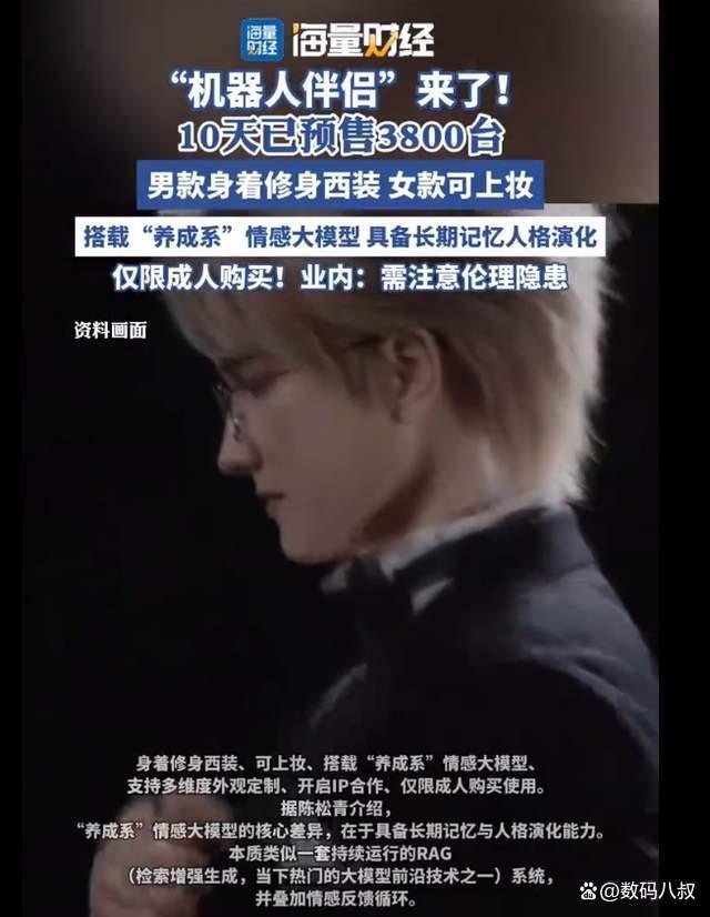 机器人伴侣仅限成人购买 情感陪伴新选择引发热议